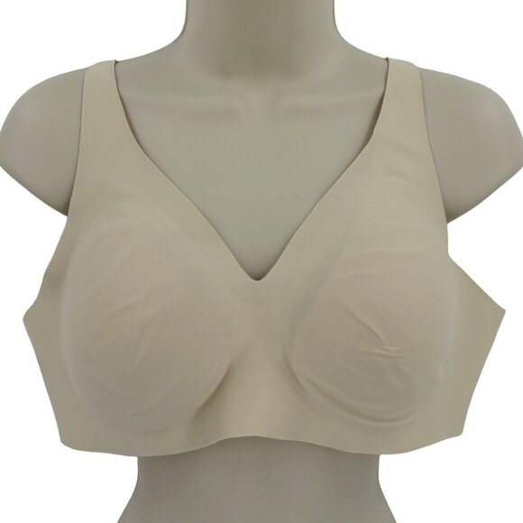 KNIX Womens Extra Large XL V Neck Revolution Bra Solid Dune Wireless Lined NEW - Picture 1 of 13